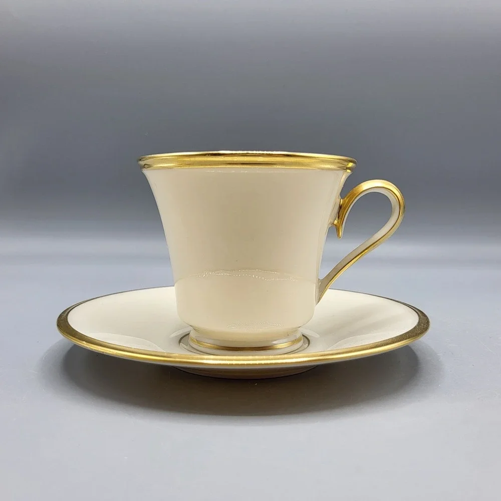 Vintage Lenox Eternal Dimension Collection Gold Trim Cup & Saucer Set